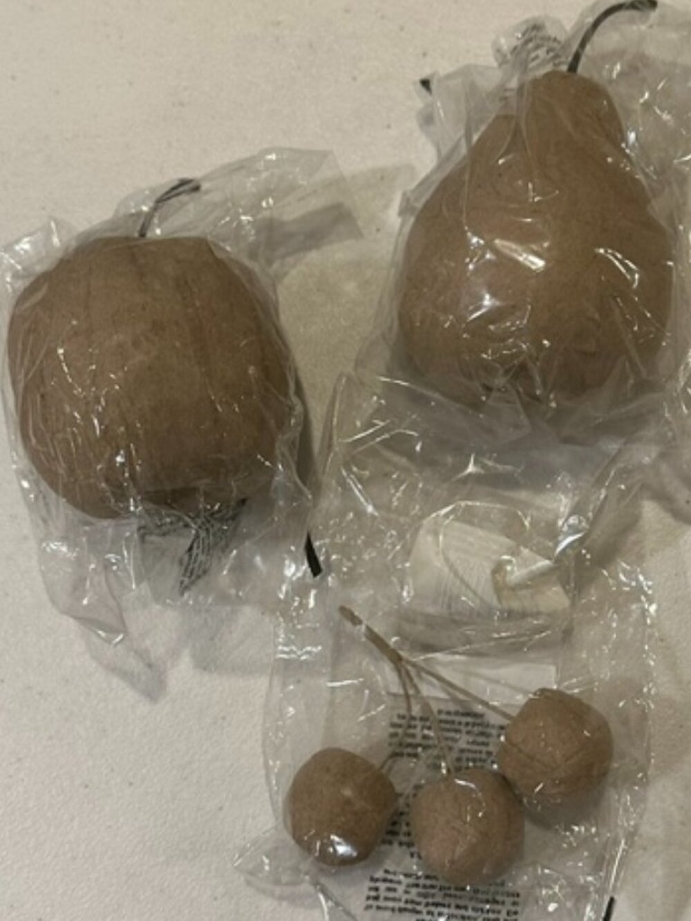 NEW Set of THREE (3) Michaels Paper Mache Fruit- Pear, Apple & Cherries